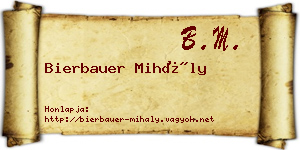 Bierbauer Mihály névjegykártya